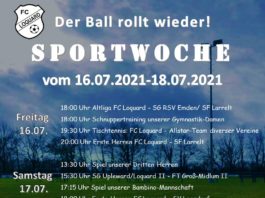 Für jeden etwas dabei: Das Sportwochen-Programm von unserem FCL. Grafik: Mirko Weets und Thorsten Zeiß