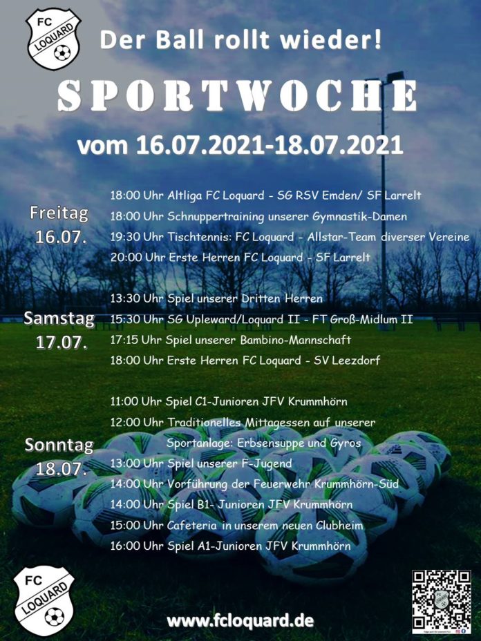 Für jeden etwas dabei: Das Sportwochen-Programm von unserem FCL. Grafik: Mirko Weets und Thorsten Zeiß