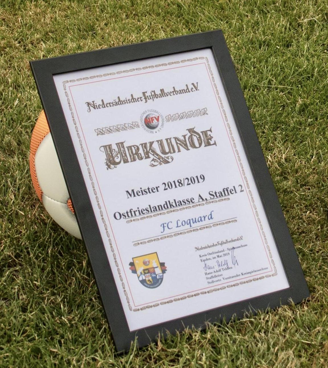 Meister Ostfrieslandklasse A, Spielzeit 2018/2019.