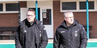 Unser Trainerteam vor dem letzten Tanz, der Mission Klassenerhalt: Co-Trainer Stefan Mulder (links) und FCL-Cheftrainer André Popp (rechts) verlassen unseren FCL nach fünf erfolgreichen Jahren. FCL-Bild: Reiner Poets