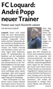 Sollte in den Folgejahren den sportlichen Erfolg zurück zum FC Loquard bringen: André Popp wird im Oktober 2017 medial als neuer FCL-Cheftrainer vorgestellt