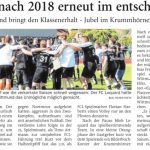 Unsere Erste schafft, vier Jahre nach dem „Wunder von Hollen“, erneut die Last-Minute-Rettung. Quelle: Emder Zeitung (07.06.2022)