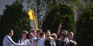 Nach dem 2:0 kannte der Jubel unserer Mannen keine Grenzen mehr. Foto: Reinhold Packeisen