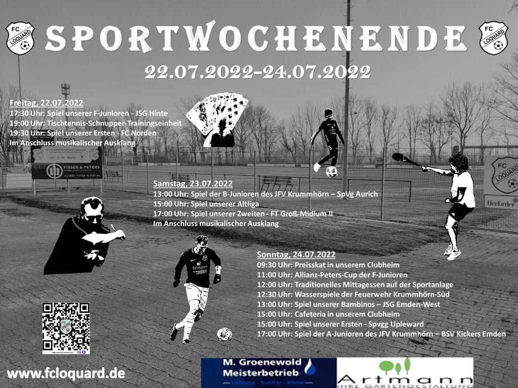Unser Programm für unser diesjähriges Sportwochenende. FCL-Grafik: Mirko Weets/Thorsten Zeiß