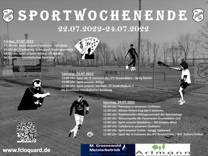 Ab Freitag lädt unser FC Loquard zum diesjährigen Sportwochenende. FCL-Grafik: Mirko Weets