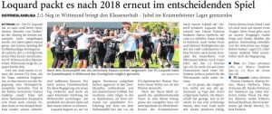 Nach dem Wunder von Hollen aus dem Jahr 2018 gab es vier Jahre Später das Wunder von Wittmund. Quelle: Emder Zeitung