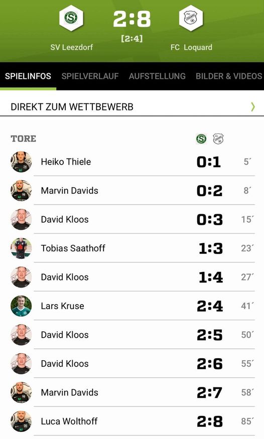 Zu Gast beim SV Leezdorf siegten unsere Mannen nach 90 Minuten mit 8:2 (4:2).