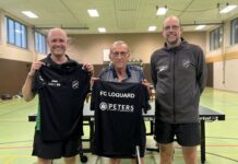 Lassen künftig für unseren FCL die Bälle fliegen: Jörn Müller (links) und Karl-Heinz Zeiß (Mitte) - auch zur Freude von Ulrich Folkerts (rechts).