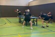 Jörn und Thomas Müller gewannen ihr Doppel und sicherten unserem FCL wertvolle Punkte auf dem Weg zum Sieg.