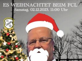 Aber das ist doch..?! Genau, auch unser Erster Vorsitzender, Joachim Harberts, freut sich sichtlich auf zwei besinnliche Nachmittag im Kreise der FCL-Familie. Grafik: Thorsten Zeiß