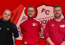 Kai Müller (Mitte) und Mirko Weets (links) leiten künftig die Geschicke unserer Zweiten. Ergänzt wird das Trainerteam von Co-Trainer Jens Wiltfang (rechts).