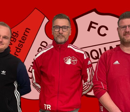 Kai Müller (Mitte) und Mirko Weets (links) leiten künftig die Geschicke unserer Zweiten. Ergänzt wird das Trainerteam von Co-Trainer Jens Wiltfang (rechts).