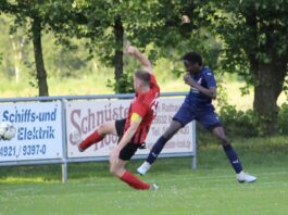 Sinnbildlich: Kapitän Leon Beekhuis hat, wie seine Mitspieler, sein Herz auf dem Platz gelassen. Bild: Lisa-Marie Mergner